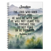 クリスチャン聖書聖句の水の色の山の名前 ノートブック (正面)