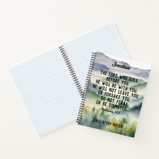 クリスチャン聖書聖句の水の色の山の名前 ノートブック (内部)