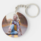 クリスチャン聖書聖句ピンクフローラ写真メッセージ キーホルダー (裏面)