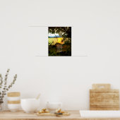 クリスチャン聖書聖句レイクランドスケープ創造芸術 ポスター (キッチン)