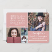 クリスチャン聖書聖句卒業写真コラージュ 招待状 (正面)