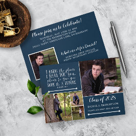 クリスチャン聖書聖句卒業写真コラージュ 招待状