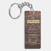 クリスチャン聖書聖句祈りの言葉金ゴールド文字オンウッド キーホルダー (正面左)