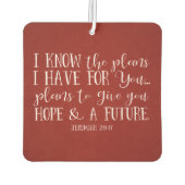 クリスチャン聖書聖句素朴赤の卒業写真 カーエアーフレッシュナー (裏面)