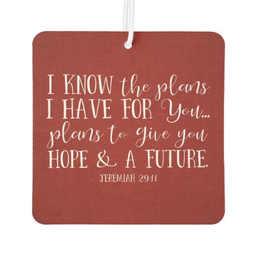 クリスチャン聖書聖句素朴赤の卒業写真 カーエアーフレッシュナー (裏面)