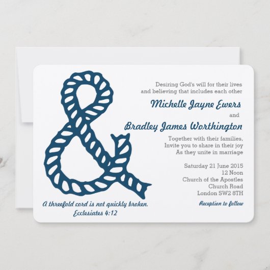 クリスチャン航海の結婚式招待状 招待状 (正面)