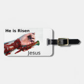 クリスチャン荷物タグ付き/レザーストラップ ラゲッジタグ (正面横)