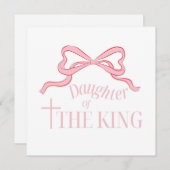 クリスチャン葉書ドーターカードコケットピンクボウ シーズンカード (正面/裏面)