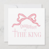 クリスチャン葉書ドーターカードコケットピンクボウ シーズンカード (正面)