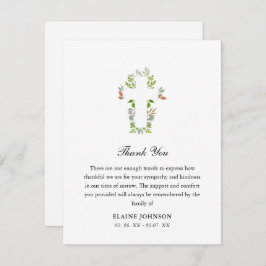 クリスチャン葬儀グリーンリークロスありがとう サンキューカード