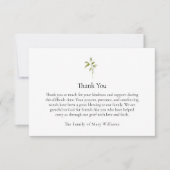 クリスチャン葬儀水の色の緑ありがとう サンキューカード (正面)