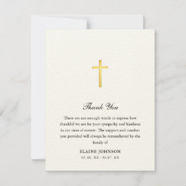 クリスチャン葬儀金ゴールドクロスありがとう サンキューカード