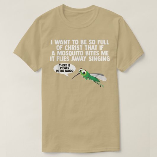 クリスチャン蚊がギャグ宗教的クリスチャンをジョーク Tシャツ (デザイン正面)
