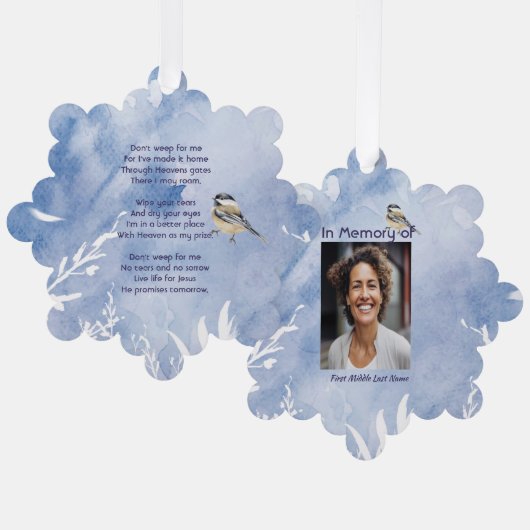 クリスチャン記念コリコリ鳥冬の雪の木 オーナメントカード (正面/裏面)