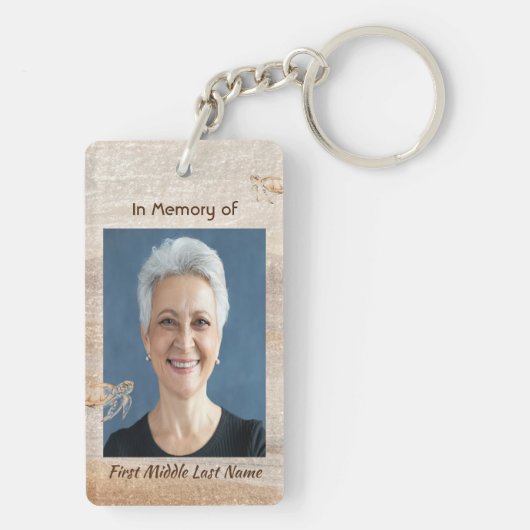 クリスチャン記念写真サンディビーチウミガメ キーホルダー (裏面)