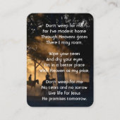 クリスチャン記念写真森林遊歩道 名刺 (正面)