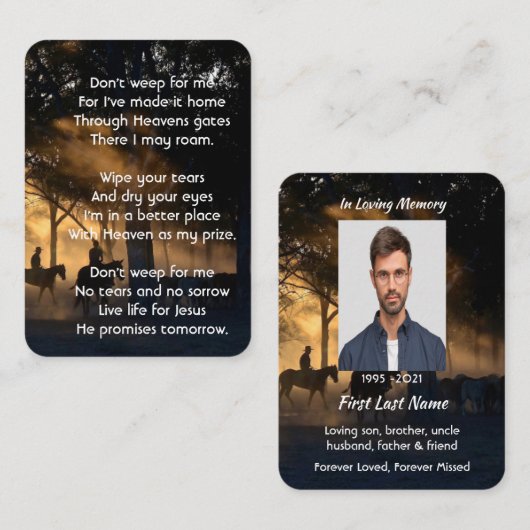 クリスチャン記念写真森林遊歩道 名刺 (正面/裏面)