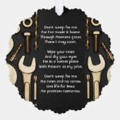 クリスチャン記念写真祈りの言葉ツール整備士 オーナメントカード (正面)