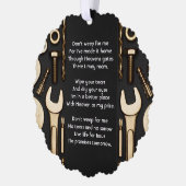 クリスチャン記念写真祈りの言葉ツール整備士 オーナメントカード (左)