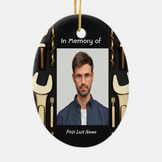 クリスチャン記念写真祈りの言葉ツール整備士 セラミックオーナメント (裏面)