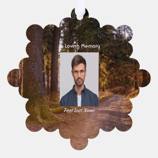 クリスチャン記念写真祈りの言葉森林歩道ウォーク オーナメントカード (裏面)