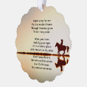 クリスチャン記念写真祈りの言葉馬バックライド オーナメントカード (左)