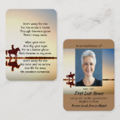 クリスチャン記念写真祈りの言葉馬バックライド 名刺 (正面/裏面)