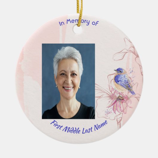 クリスチャン記念品 ブルーバードガーデン セラミックオーナメント (正面)