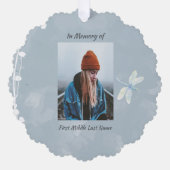 クリスチャン記念形形見トンボ白い花 オーナメントカード (正面)