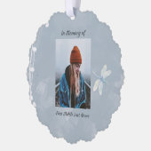 クリスチャン記念形形見トンボ白い花 オーナメントカード (左)