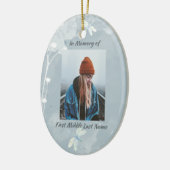 クリスチャン記念形形見トンボ白い花 セラミックオーナメント (左)