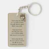 クリスチャン記念記念の記念碑の水の色オオカミ動物 キーホルダー (裏面)