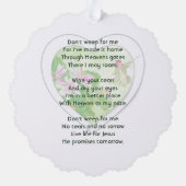 クリスチャン記念記念の鳥ハミングバード オーナメントカード (裏面)