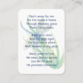 クリスチャン記念記念トンボの水色 名刺 (裏面)