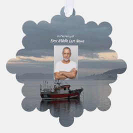 クリスチャン記念記念魚釣り船漁師 オーナメントカード