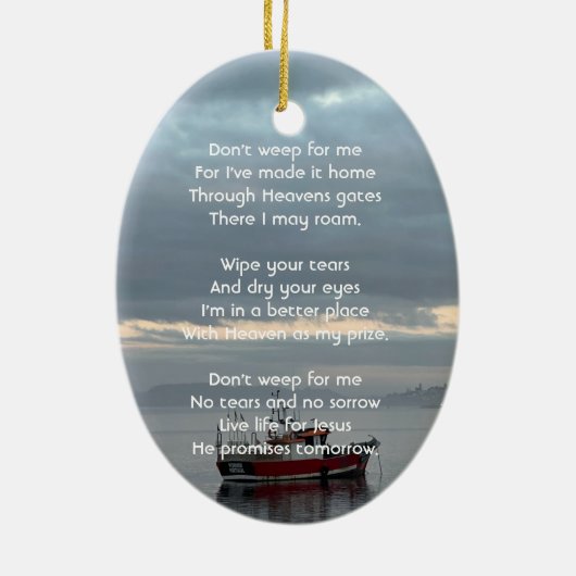 クリスチャン記念記念魚釣り船漁師 セラミックオーナメント (裏面)