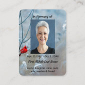 クリスチャン記念記念（鳥）ショウジョウコウカンチョウレッドバード 名刺 (裏面)