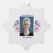 クリスチャン記念詩ブルーバードガーデンバード オーナメントカード (裏面)