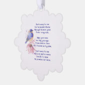 クリスチャン記念詩ブルーバードガーデンバード オーナメントカード (左)