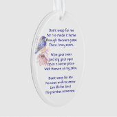 クリスチャン記念詩ブルーバードガーデンバード オーナメント (正面)