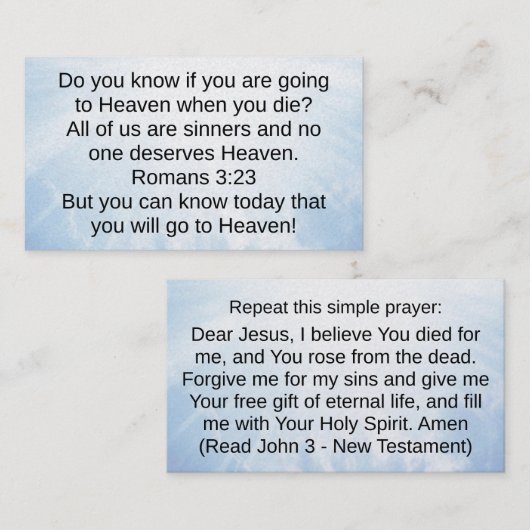 クリスチャン証言者カード 名刺 (正面/裏面)