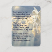 クリスチャン詩記念記念エンプサケ天使の空の雲 名刺 (裏面)