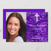 クリスチャン誕生日パーティーフォトクリスチャンの誕生日パーティーの写真 招待状 (正面/裏面)