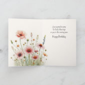 クリスチャン誕生日ワイルドフラワーガーデンフローラ シーズンカード (内部)