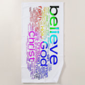 クリスチャン語雲 ビーチタオル (正面)