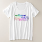 クリスチャン語雲 プラスサイズTシャツ (デザイン正面)