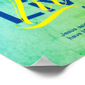 クリスチャン豊かな生活感動的引用文グリーン ポスター (角)