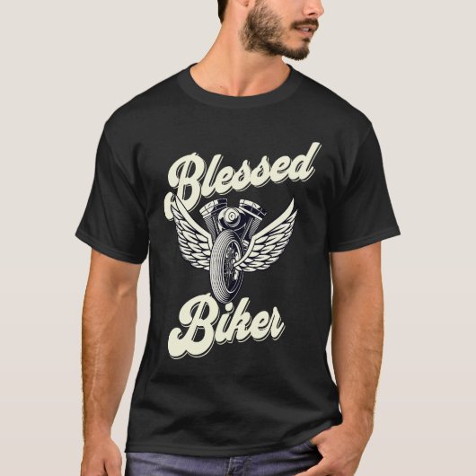 クリスチャン賛美バイクもしくは自転車に乗る人バイク Tシャツ (正面)