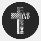 クリスチャン賛美パパアメリカ国旗の宗教的な怒り ラウンドシール (正面)