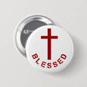 クリスチャン賛美信仰赤十字タイポグラフィ 缶バッジ (正面&裏面)